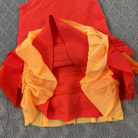 Hanna Andersson Fizzy Sundress Bright Coral Bloom Layered Tulle Dress ~ 18/24M - Picture 4 of 9